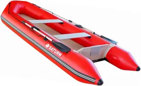 12' Saturn CB365 Budget Inflatable Boat. Red Color. Inflatable Motor Boat for Pleasure or Fishing. Inflatable Raft. Tender for Yacht. Portable Inflatable Motor Boat.