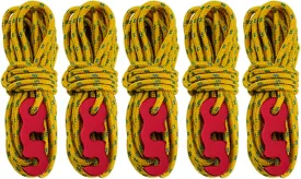 5 Pcs 13ft Reflective Guyline with Tent Rope Tensioners High-Strength Tent Paracord Awning Aluminum Cord Adjuster Kit for Camping Hiking Travelling Outdoor Activities Accessories 0.16" Thick