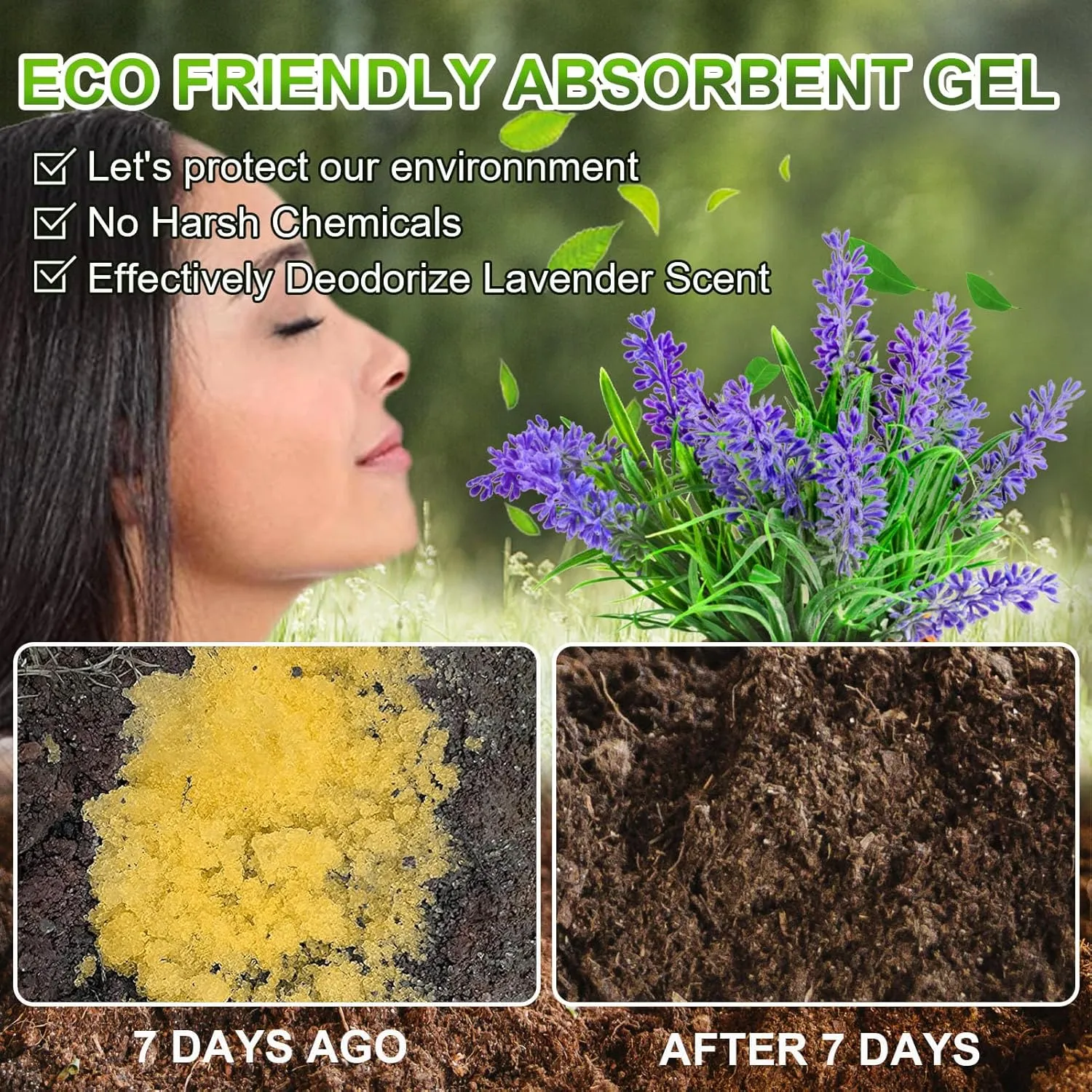 AOKE Portable Toilet Powder, 25 Pack Poo Gel Lavender scent for Camping Eco Absorbent Gel Liquid Waste Gelling and Deodorizing Powder, Emergency Toilet Waste Treatment for Outdoor Camping Hiking