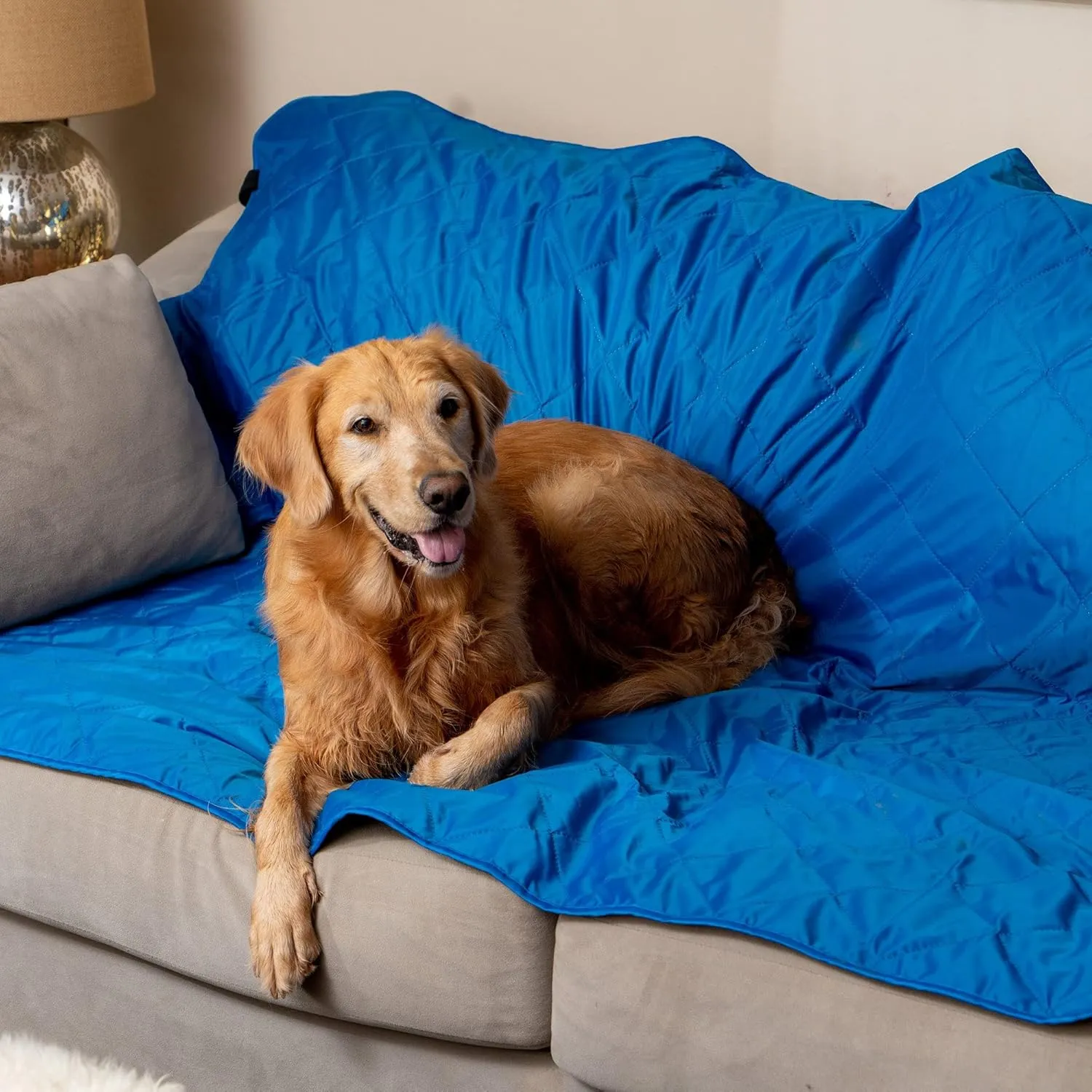 BRAWNTIDE Large Outdoor Waterproof Blanket - Extra Thick Fleece, Warm, Windproof, Sandproof, Quilted, 82" x 55", Ideal for Beaches, Picnics, Camping, Stadiums, Dogs, Car