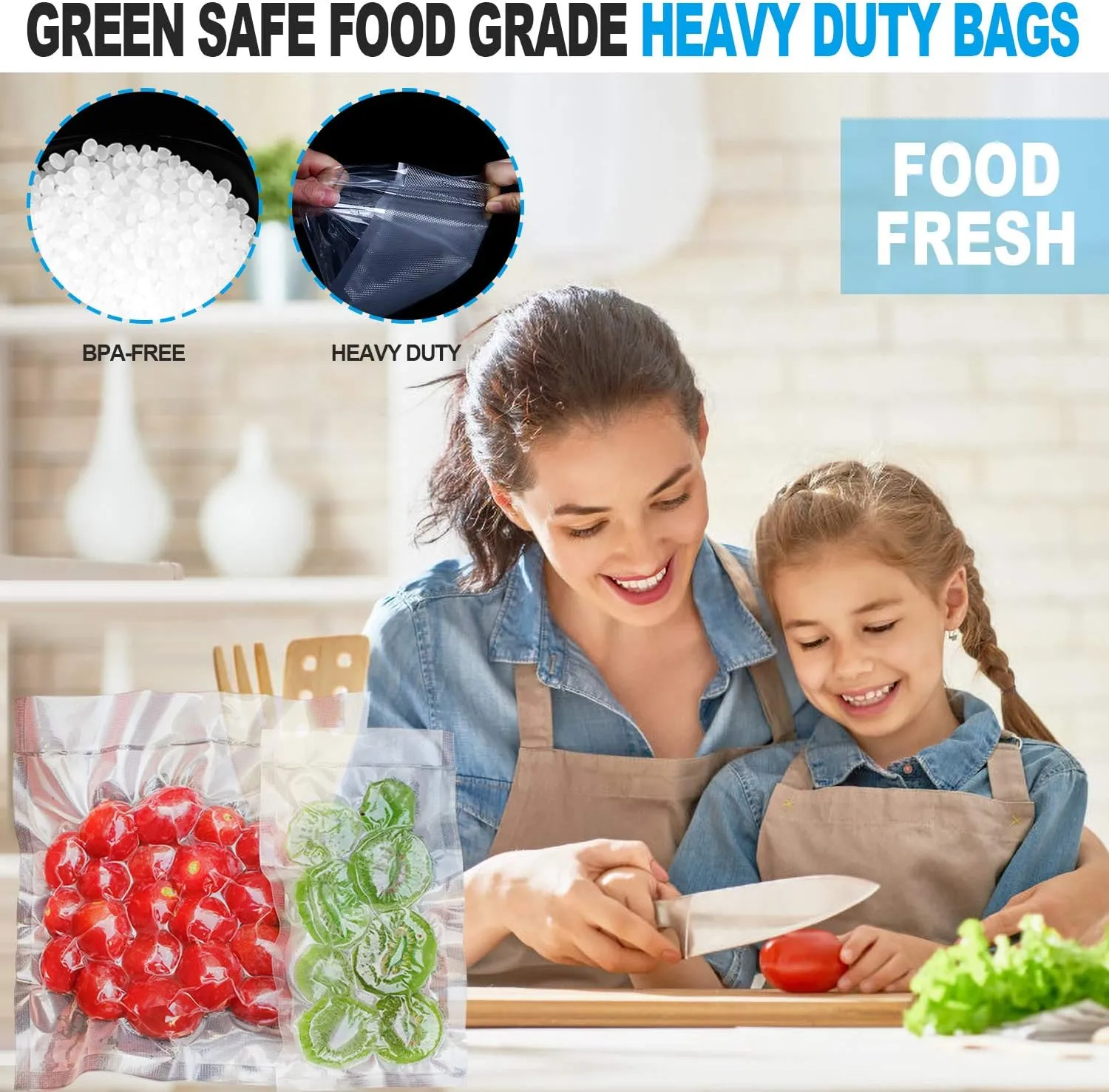 CANLENPK 4x8 Inch/10x20cm Vacuum Seal Bags,Small Precut Food Storage Sealer Bag,Seal Meal Snack Fruit Nut Tea Cookie Bean,Boil Steam Heat Freezer Sous Vide Grocery Sealable Bag(100PCS)