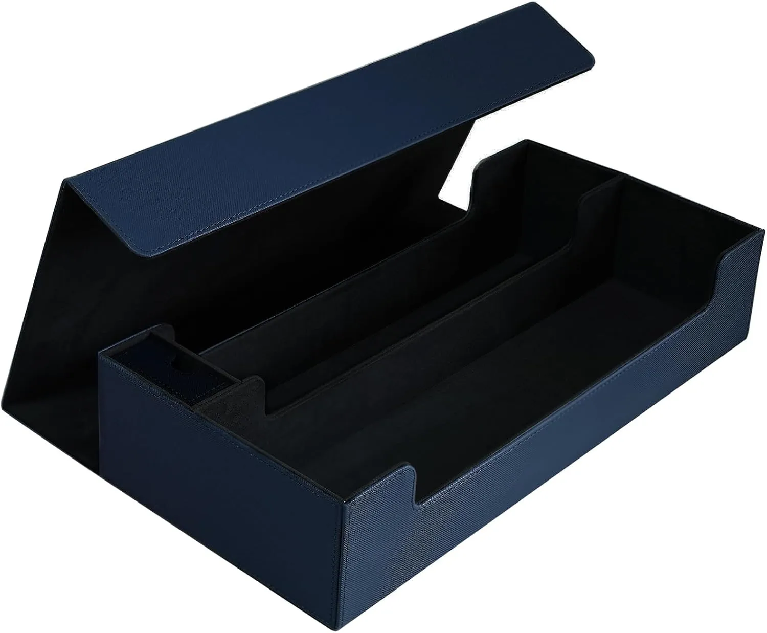 Card Mat Case Holds 800  Sleeved Cards - TCG Deck Case with Box for MTG, Uno, YuGiOh & More - Strong Magnet Closure (Blue/Black)