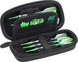 Casemaster Sentry Dart Case Slim EVA Shell for Steel and Soft Tip Darts, Hold 6 Darts and Features Built-in Storage for Flights, Tips and Shafts