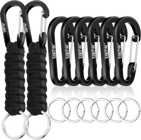 EOTW Paracord Keychain Carabiner Key Chain Lanyard Braided with Aluminum Clip D Ring for Water Bottle Backpack Men Women Camping Hiking Outdoor Gear
