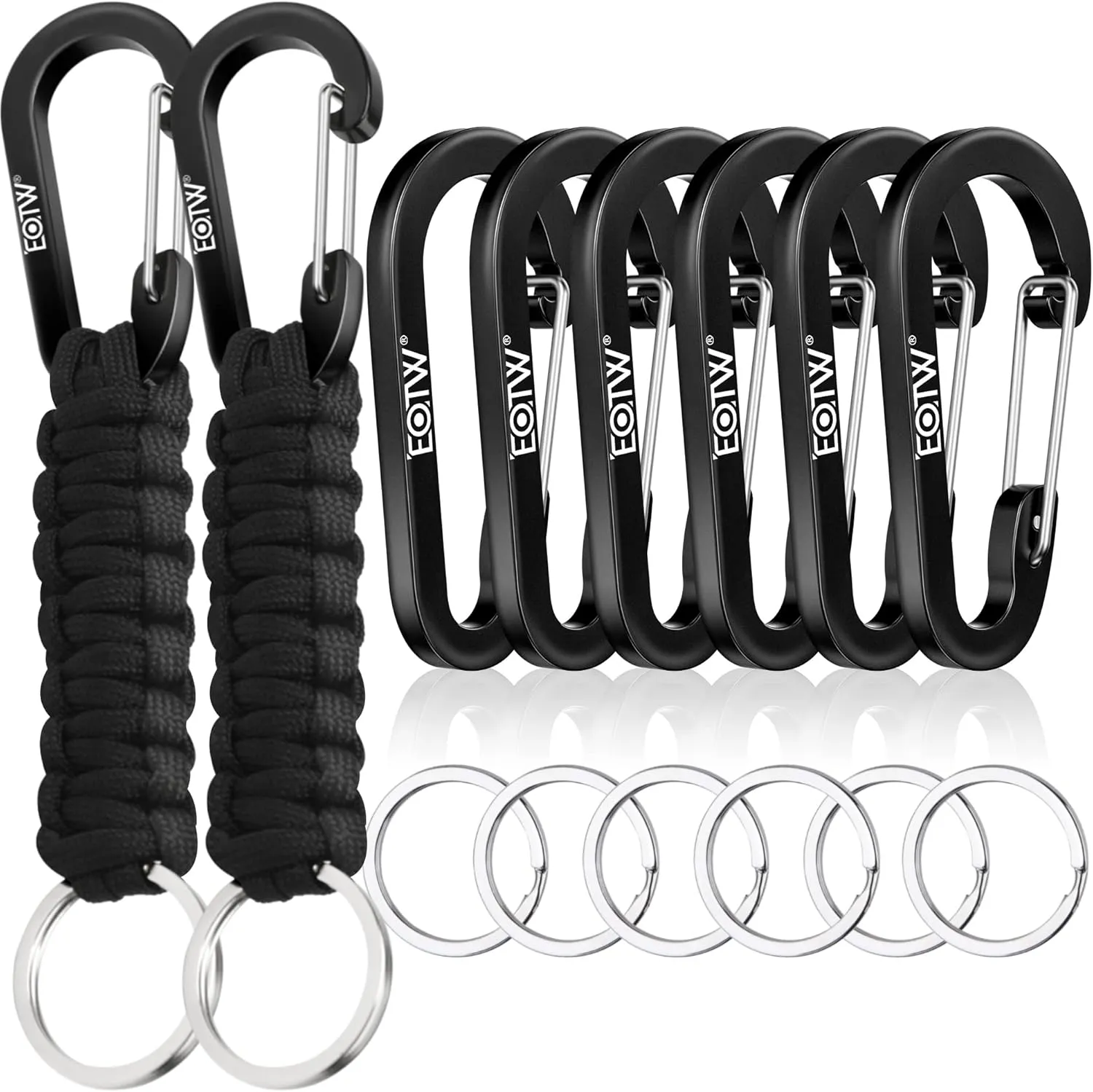 EOTW Paracord Keychain Carabiner Key Chain Lanyard Braided with Aluminum Clip D Ring for Water Bottle Backpack Men Women Camping Hiking Outdoor Gear