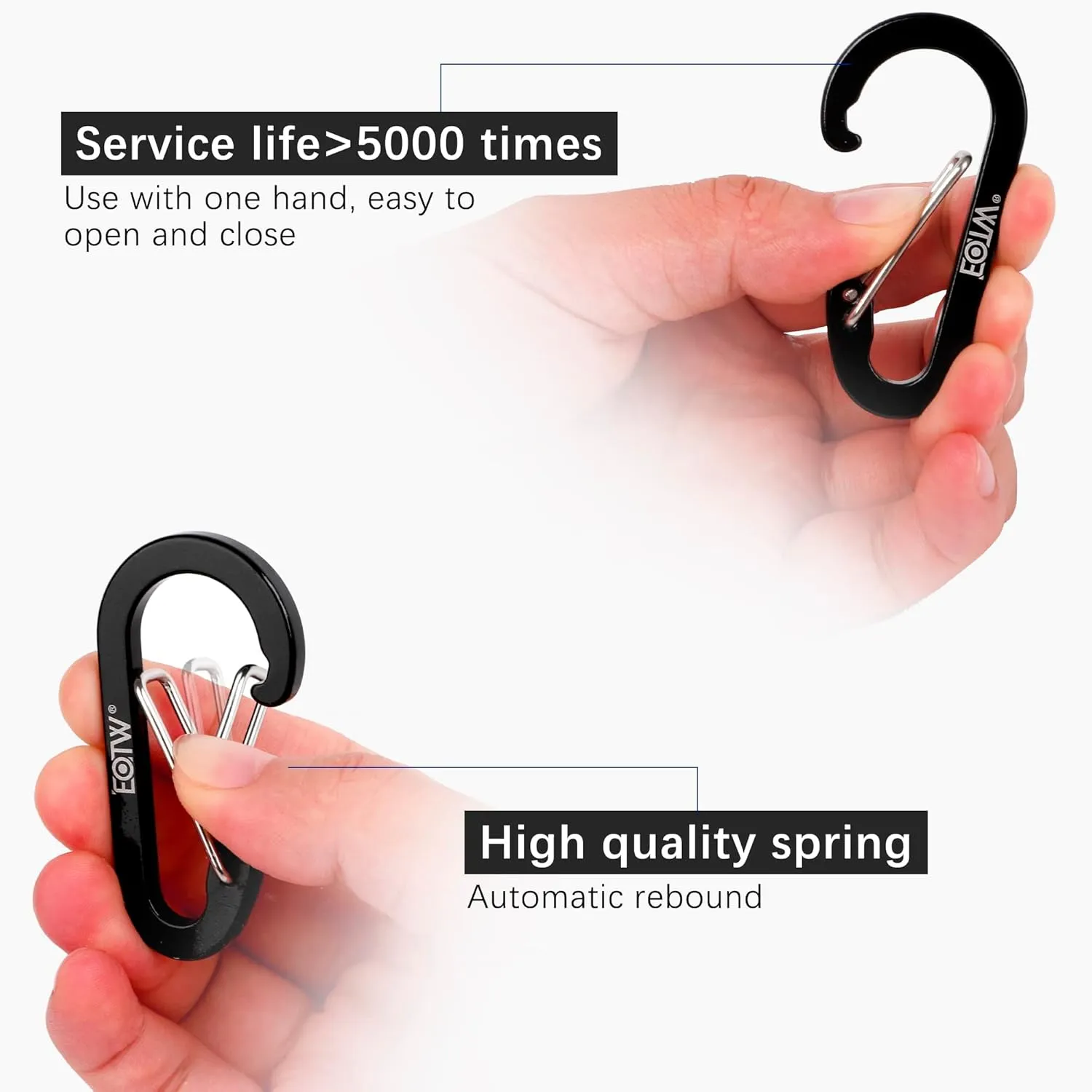 EOTW Paracord Keychain Carabiner Key Chain Lanyard Braided with Aluminum Clip D Ring for Water Bottle Backpack Men Women Camping Hiking Outdoor Gear