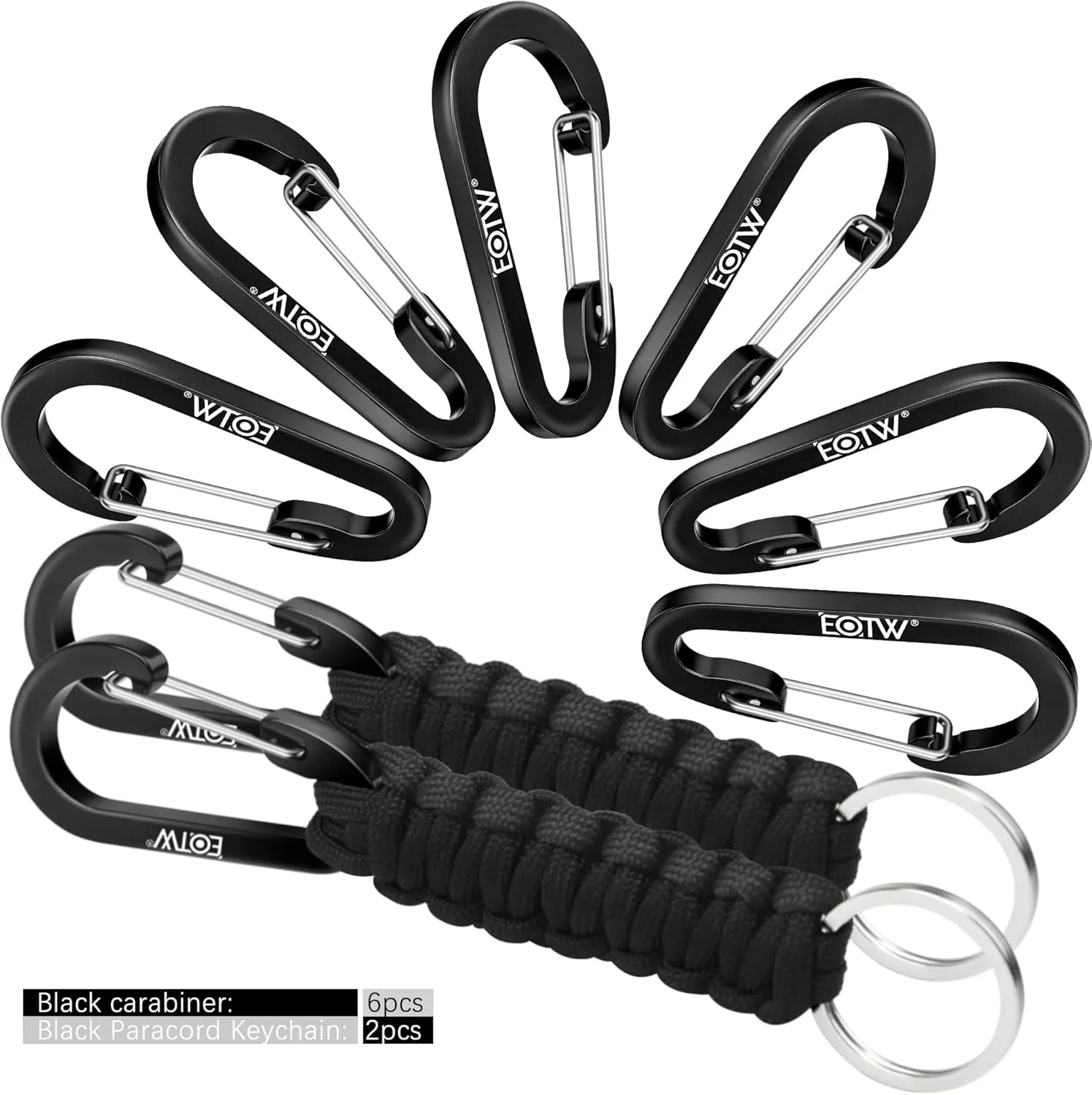 EOTW Paracord Keychain Carabiner Key Chain Lanyard Braided with Aluminum Clip D Ring for Water Bottle Backpack Men Women Camping Hiking Outdoor Gear