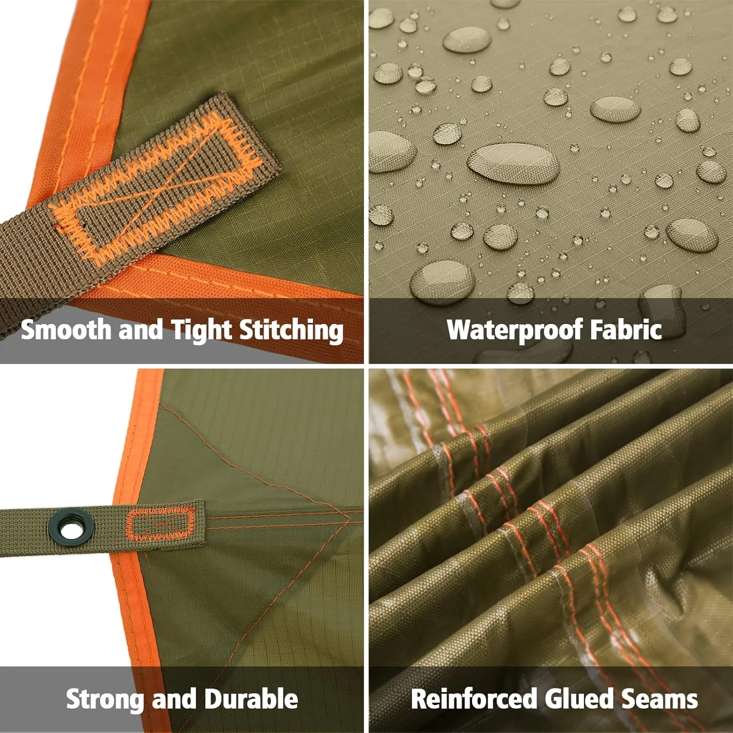 FREE SOLDIER Waterproof Portable Tarp Multifunctional Outdoor Camping Traveling Awning Backpacking Tarp Shelter Rain Tarp (Camo 1010.5ft)