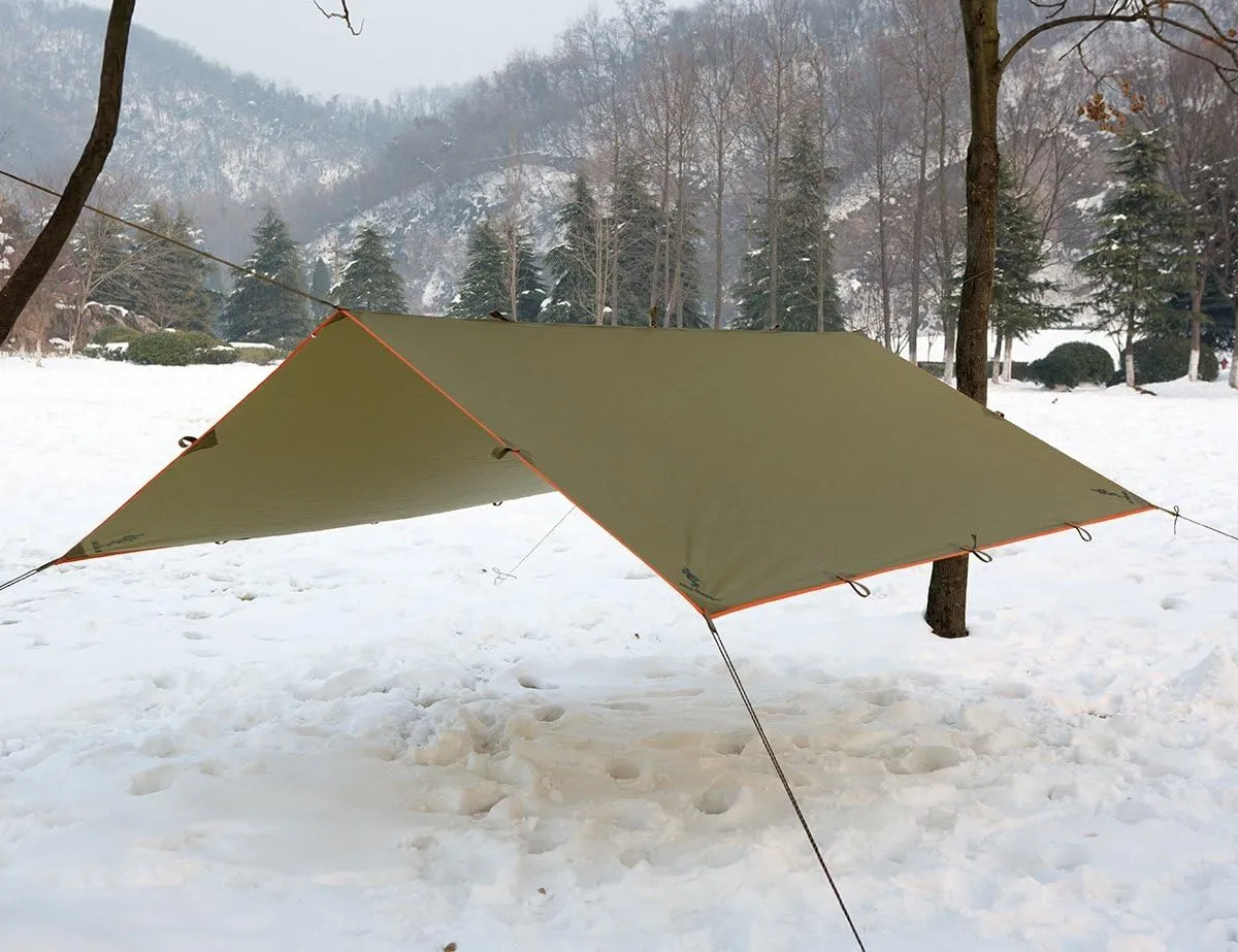 FREE SOLDIER Waterproof Portable Tarp Multifunctional Outdoor Camping Traveling Awning Backpacking Tarp Shelter Rain Tarp (Camo 1010.5ft)