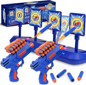 GMAOPHY Digital Shooting Targets with 2 Foam Dart Toy Blaster, Kids Shooting Game Toys, Electronic Scoring Auto Reset 4 Targets, Birthday for Ages 5 6 7 8 9 10  Years Old Kids Boys Girls