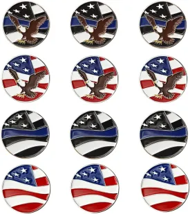 Golf Ball Markers Assorted Patterns Value Pack of 12 Golf Gifts, Golf Cap Clips and Divot Repair Tools Parter Accessories Sets for Men Women Golfer