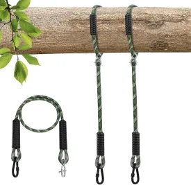 Heavy Duty Tree Swing Ropes Hammock, Adjustable Extendable Hanging Straps, Carabiners for All Swings Hammock Playground Set Accessories 5.6ft(67") of 2, Green