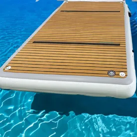 Inflatable Floating Board with EVA Anti-Slip Mat, Inflatable Dock Island Raft Water Dock Mat, Portable Inflatable Floating Bed on The Water,2.5 * 3m/8.2 * 9.8ft