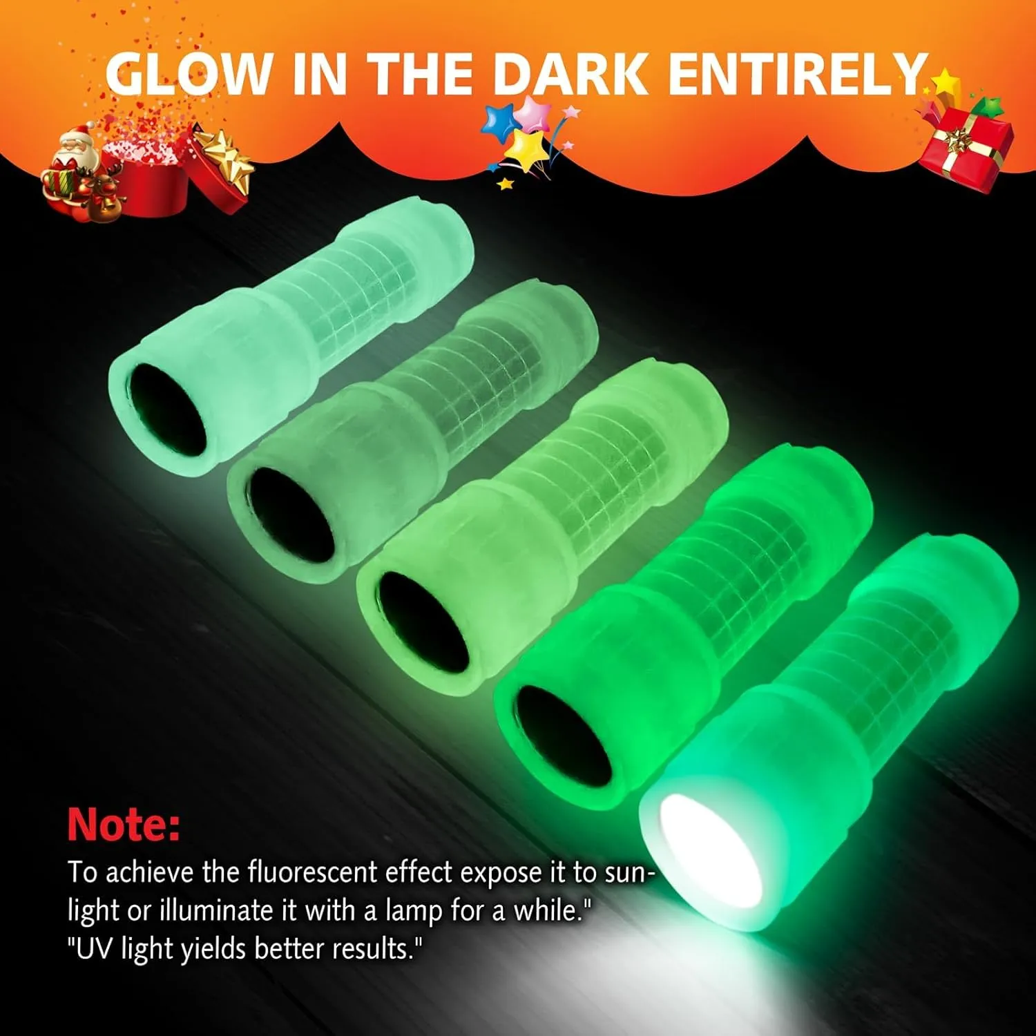 KunHe 3 Pack Glow in Dark Flashlights Mini Flashlight Bulk flashlights with Batteries Included Perfect for Teaching Kids Birthday Party