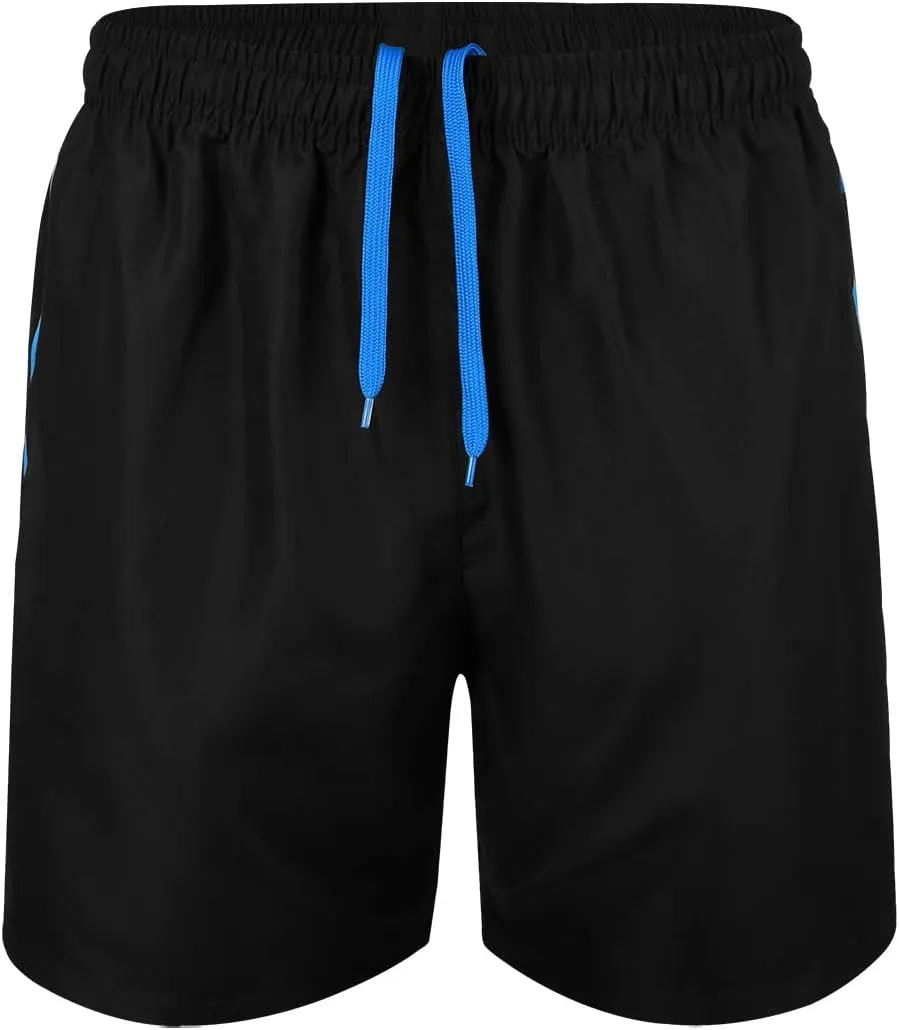 Men's Swim Trunks with Zipper Pockets and Mesh Lining,Beach Shorts with Drawstring Quick Dry Swim Shorts, Solid Beach Shorts