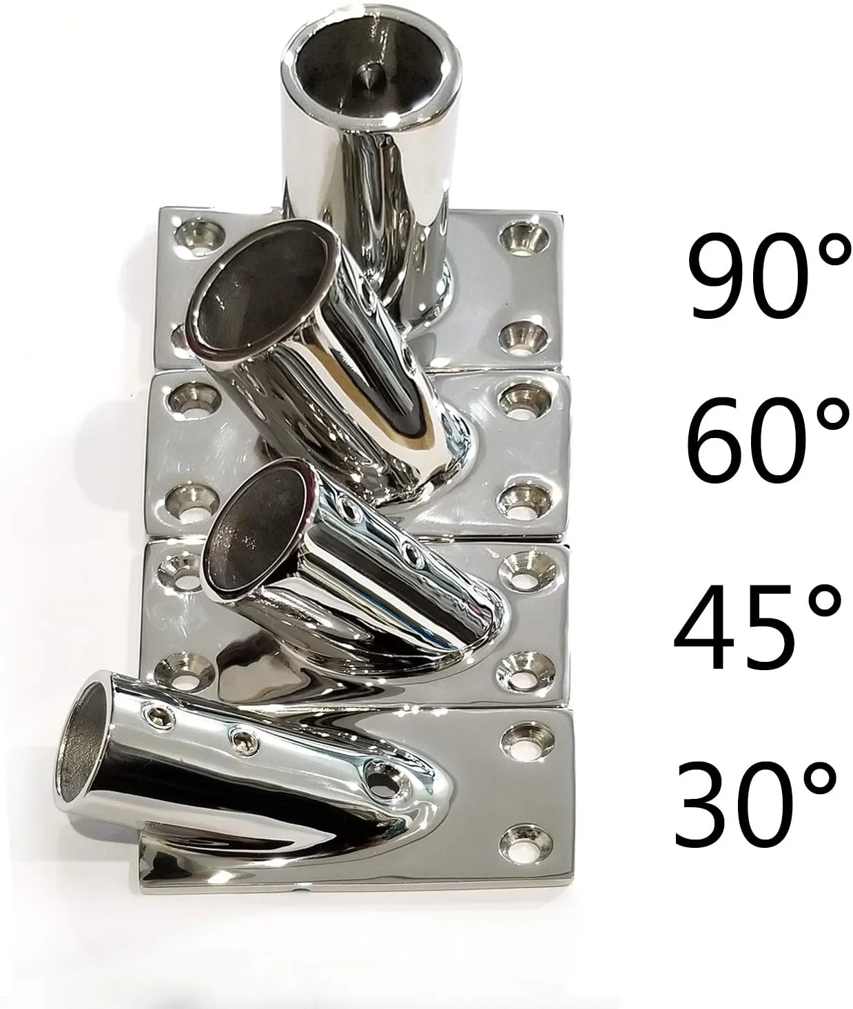 NRC&XRC Boat Hand Rail Fitting-45/60/90/30 Degree 7/8 inch Rectangular Base-Marine 316 Stainless Steel usd by Boats/Awning