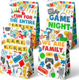 Outego 24 Game Night Party Favor Bags with Stickers Game Night Goodie Bags Game Night Party Favors for Kids Game Night Birthday Party Supplies