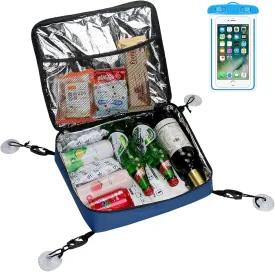 Sup Cooler-Deck Bag (Blue) Capacity 11 L, Waterproof Phone Bag, Mesh Top Pocket, Portable Suction Cup, Zipper Nylon Fabric Board Bags Deck Accessories