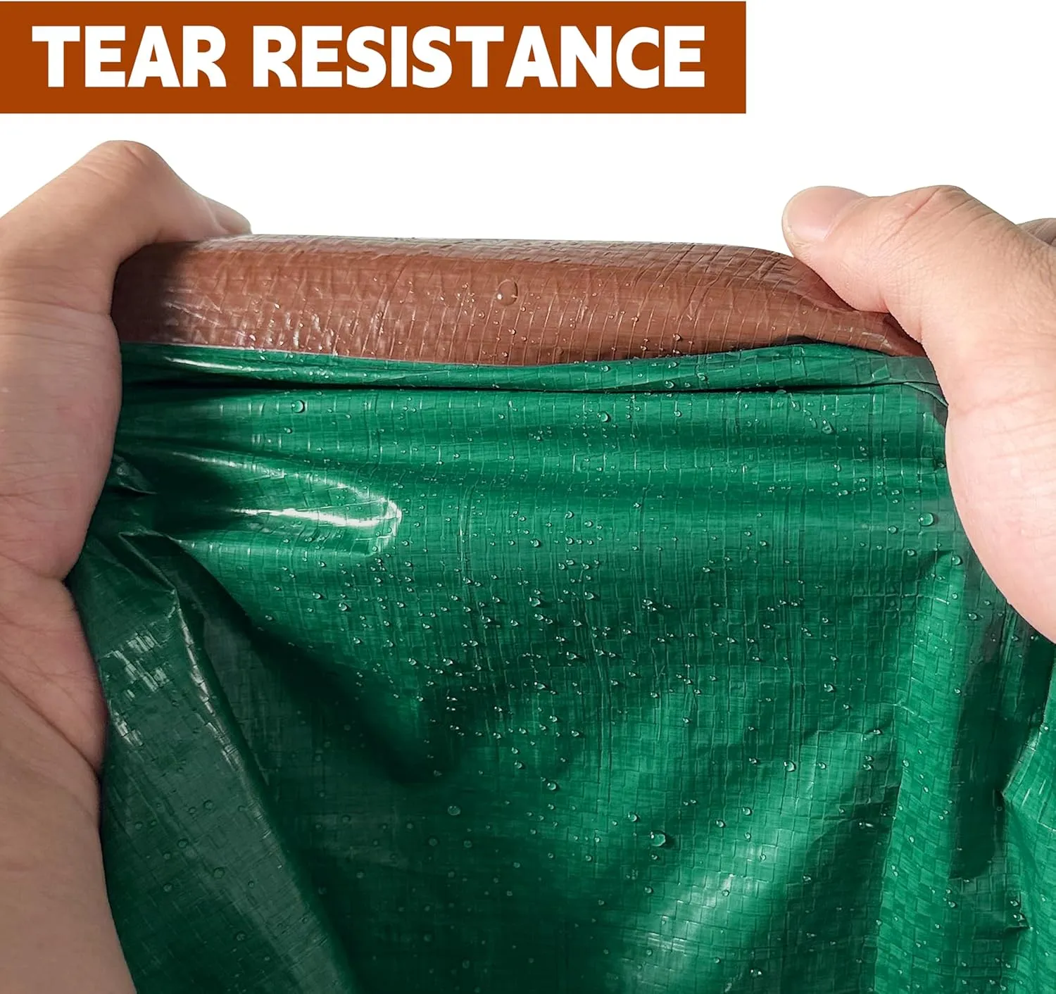 Tarp 5x7 ft 100% Waterproof 7mil Durable Grommets and Reinforced Edges,Uv Resistant,Green/Brown Tarp,Emergency Rain Shelter,Outdoor Cover and Camping Use -by MVPNET