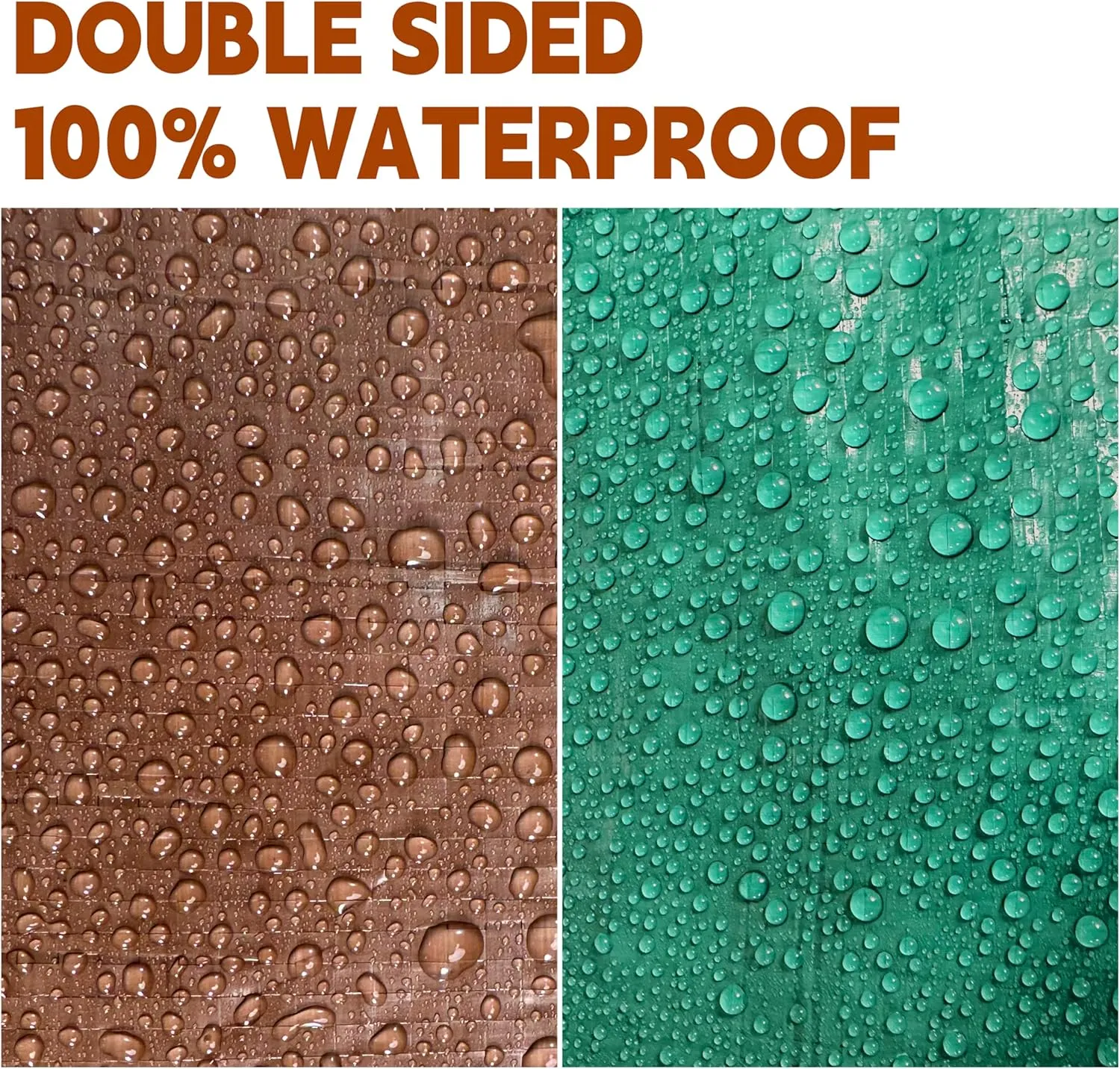 Tarp 5x7 ft 100% Waterproof 7mil Durable Grommets and Reinforced Edges,Uv Resistant,Green/Brown Tarp,Emergency Rain Shelter,Outdoor Cover and Camping Use -by MVPNET