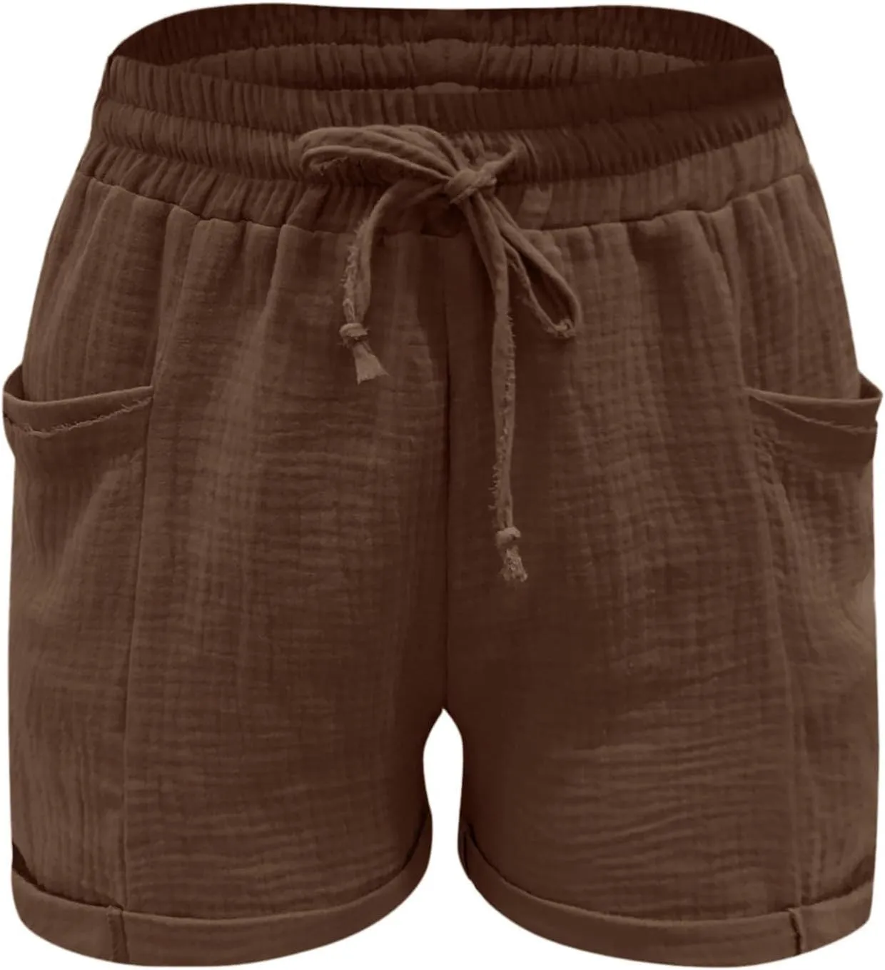 Womens Linen Shorts,2025 Summer Shorts for Women Comfy Cute Drawstring Beach Short Pants with Pockets
