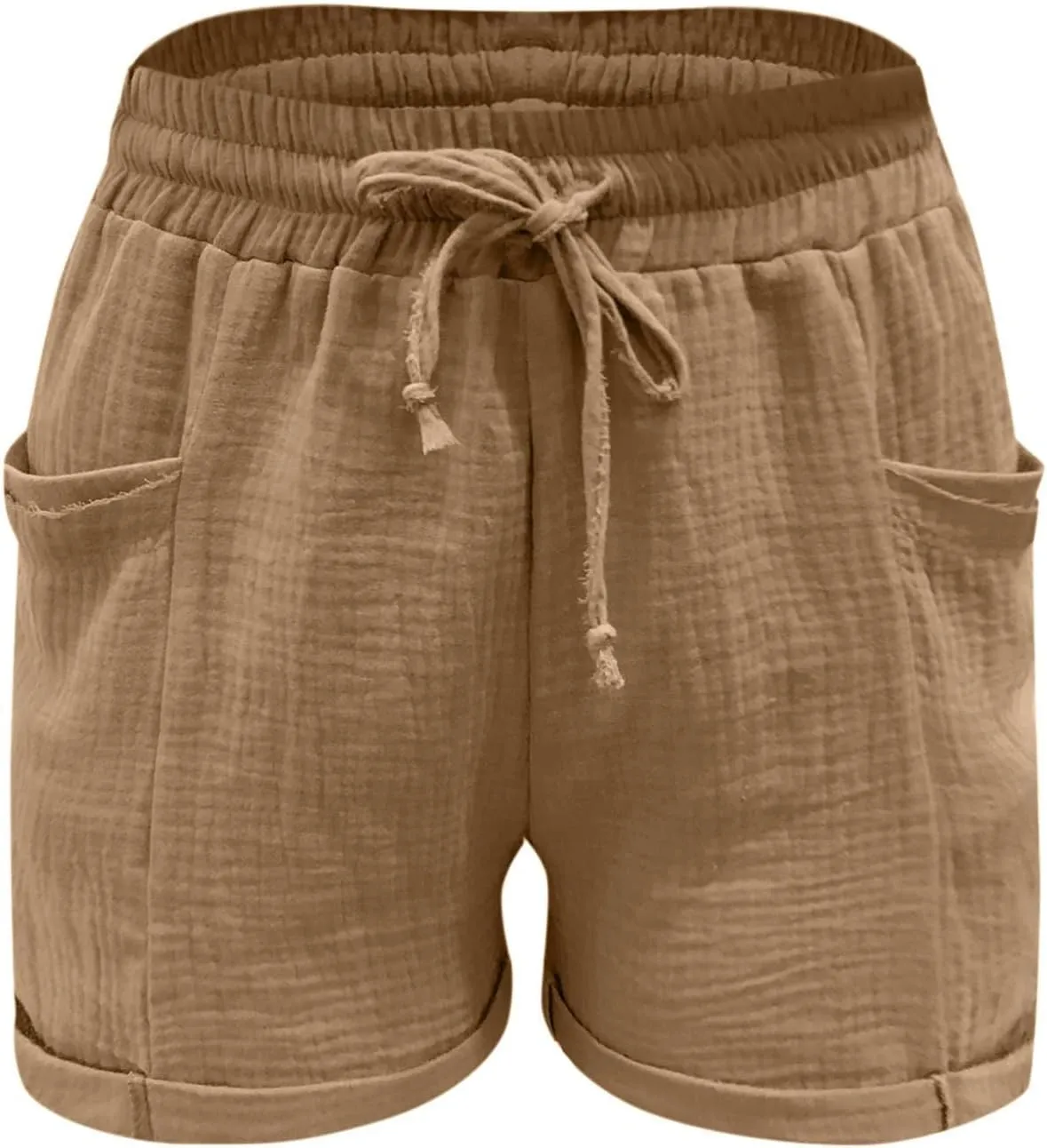 Womens Linen Shorts,2025 Summer Shorts for Women Comfy Cute Drawstring Beach Short Pants with Pockets