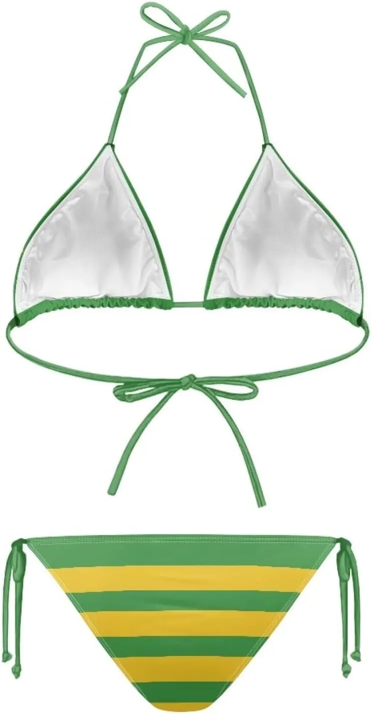 Women's Triangle Bikini Sets Tie Side Halter Bikini Sexy Bikini Set Bathing Suit Oversized Bandeau Swimsuits XS-2XL