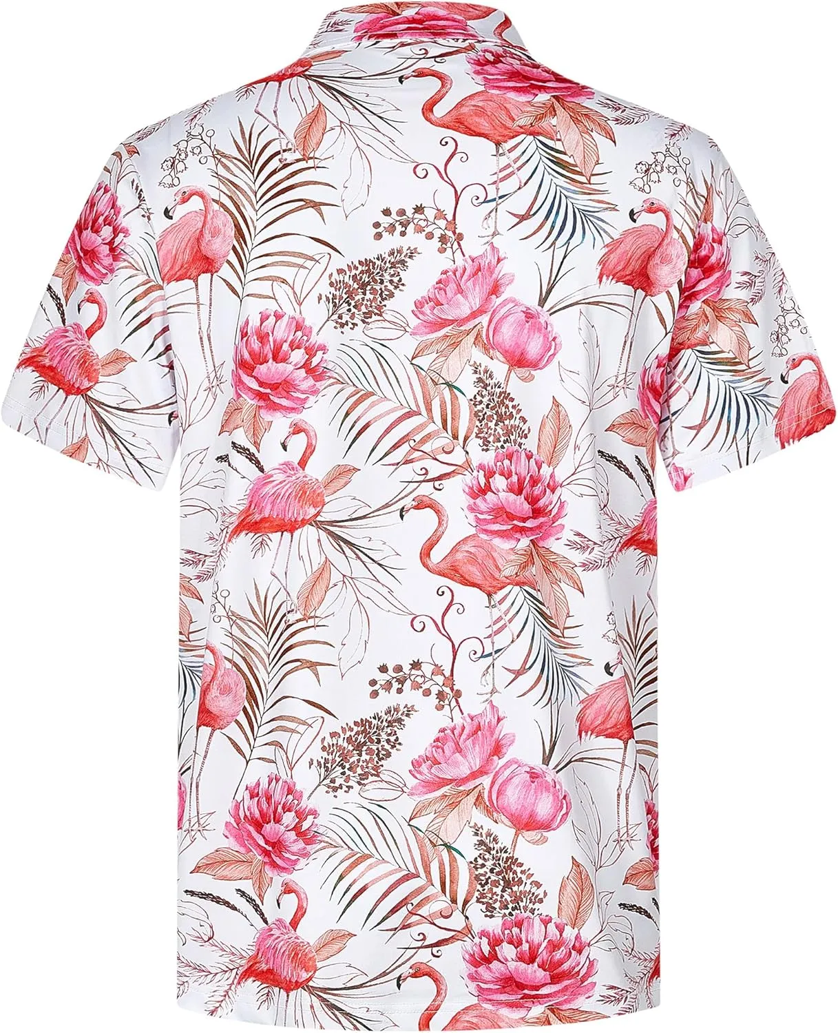zeetoo Men's Polo Shirts Hawaiian Golf Polos Shirts Short Sleeve Performance Print Moisture Wicking Dry Fit Mens Golf Shirts
