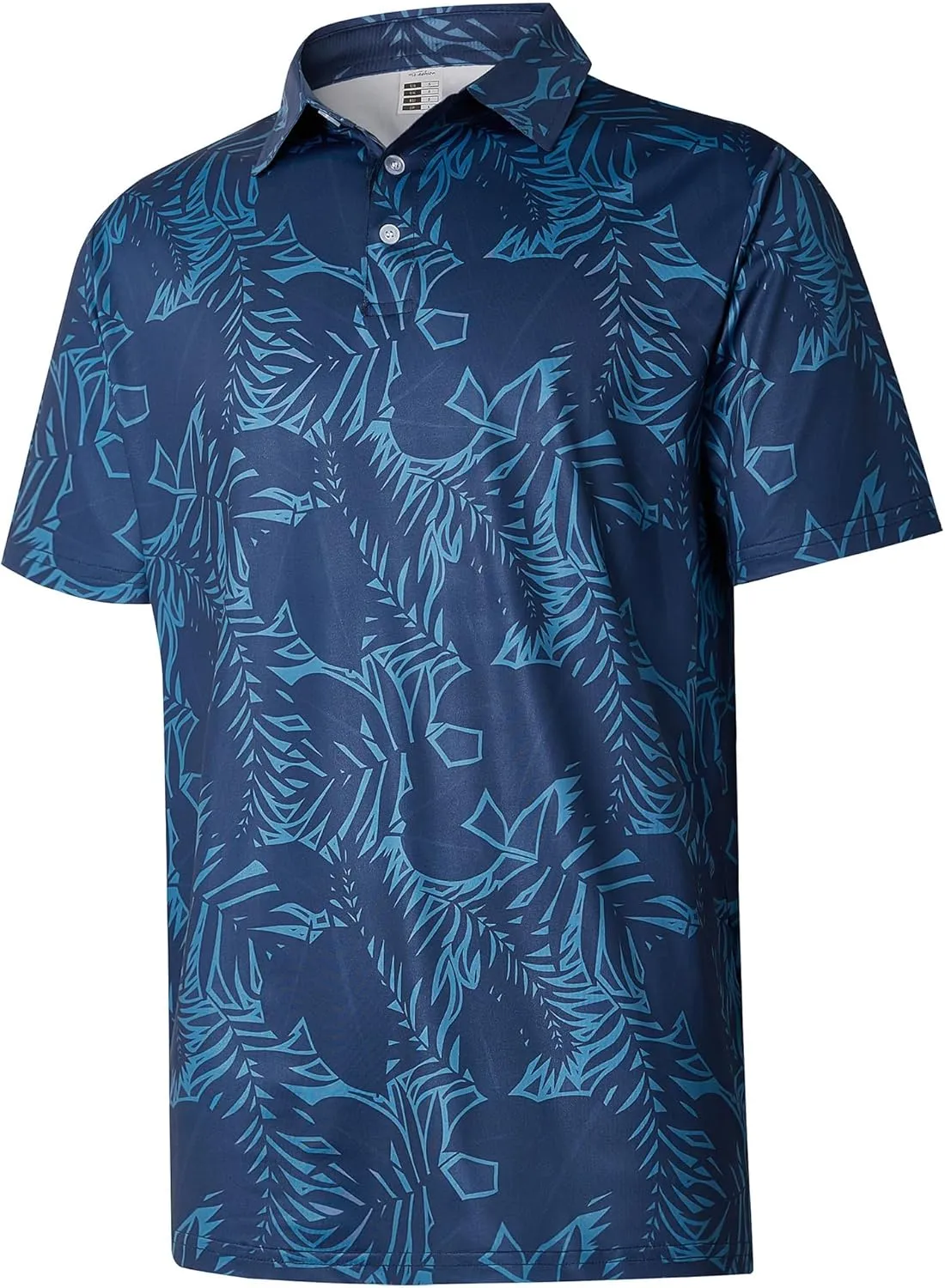 zeetoo Men's Polo Shirts Hawaiian Golf Polos Shirts Short Sleeve Performance Print Moisture Wicking Dry Fit Mens Golf Shirts