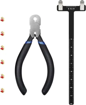 Zonon Bow String Nocking Points Pliers Strings Knock Set T Shape Bow Square Ruler Nocking Buckle Pliers Recurve Turning Kit Archery(Dark Blue)